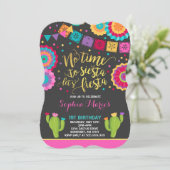 Fiesta Birthday Invitation Mexican Birthday Fiesta Kaart (Staand voorkant)