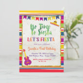 Fiesta Birthday Invitation Mexican Kaart (Staand voorkant)