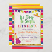 Fiesta Birthday Invitation Mexican Kaart (Voorkant / Achterkant)