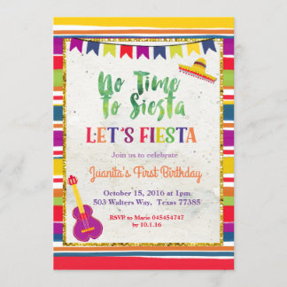 Fiesta Birthday Invitation Mexican Kaart
