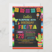 Fiesta Birthday Invitation - Sarape Border Kaart (Voorkant)