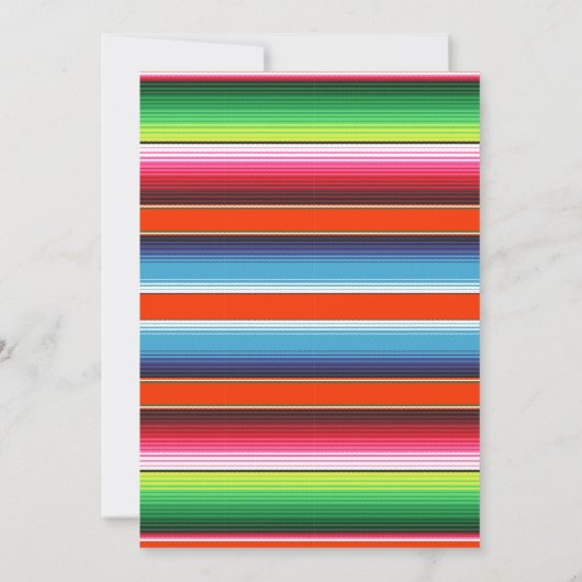 Fiesta Birthday Invitation - Sarape Border Kaart (Achterkant)