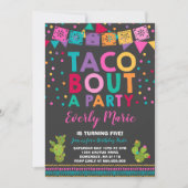 Fiesta Birthday Invitation Taco Bout A Party Kaart (Voorkant)