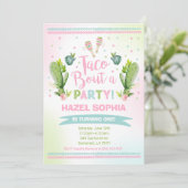 Fiesta Birthday Invitation Taco Bout A Party Kaart (Staand voorkant)