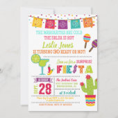 Fiesta Birthday Invitation - White Kaart (Voorkant)