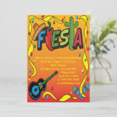Fiesta Birthday of Party Invitation Kaart (Staand voorkant)