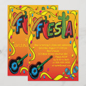 Fiesta Birthday of Party Invitation Kaart (Voorkant / Achterkant)