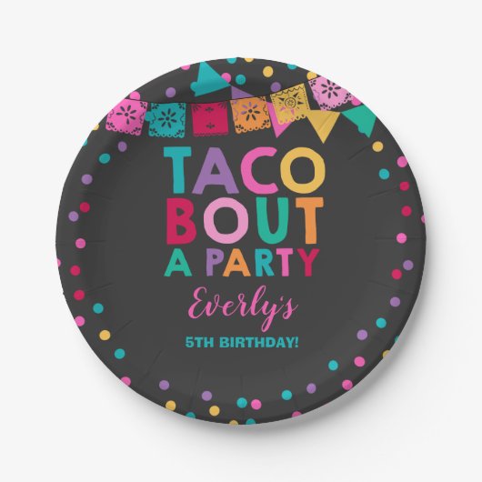 Fiesta Birthday Paper Bord 7-inch Taco Bout A Part (Voorkant)