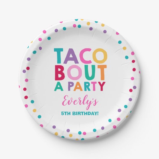 Fiesta Birthday Paper Bord 7-inch Taco Bout A Part (Voorkant)
