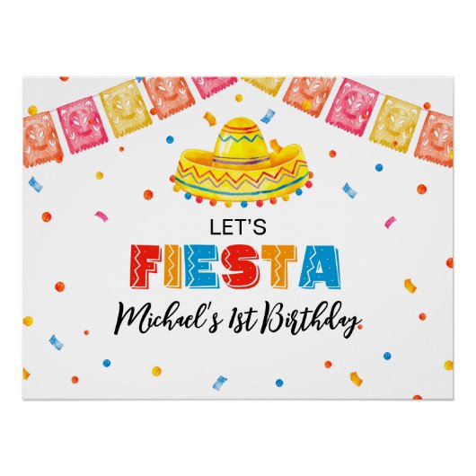FIESTA Birthday Party banner backdrop Perfect Poster (Voorkant)