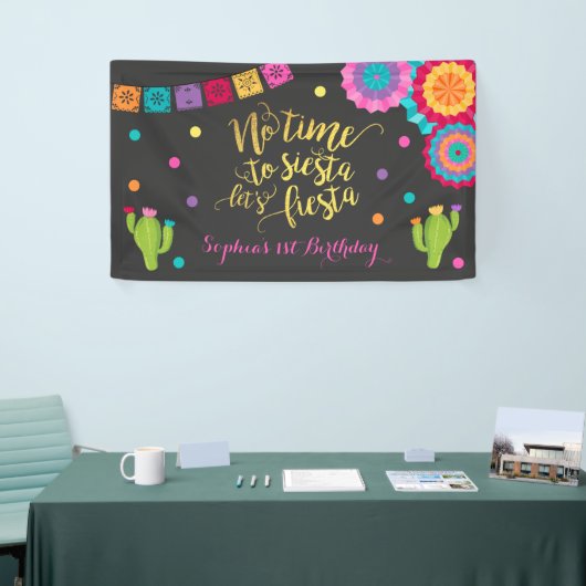 Fiesta Birthday Party Banner: geen tijd voor Siest Spandoek (Beurs)
