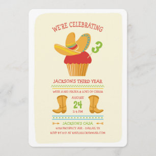 Fiesta Birthday Party Invitation Kaart