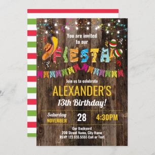 Fiesta Birthday Party Invitation Kaart