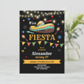 Fiesta Birthday Party Invitation Kaart (Staand voorkant)