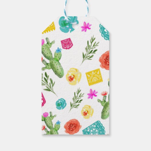 Fiesta Birthday Party Invitation Mexicaans thema Cadeaulabel (Achterkant)