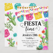 Fiesta Birthday Party Invitation Mexicaans thema Kaart (Voorkant / Achterkant)