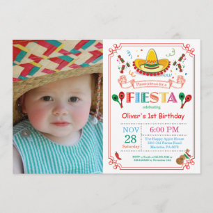 Fiesta Birthday Party Invitation Mexican Kaart