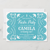 Fiesta Birthday Party Invitation Papel Picado Kaart (Voorkant)