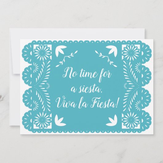 Fiesta Birthday Party Invitation Papel Picado Kaart (Achterkant)