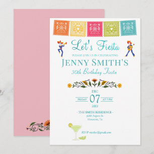 Fiesta Birthday Party Invite Kaart