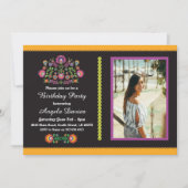 Fiesta Birthday Party Mexican Pattern Invite 16 18 Kaart (Voorkant)