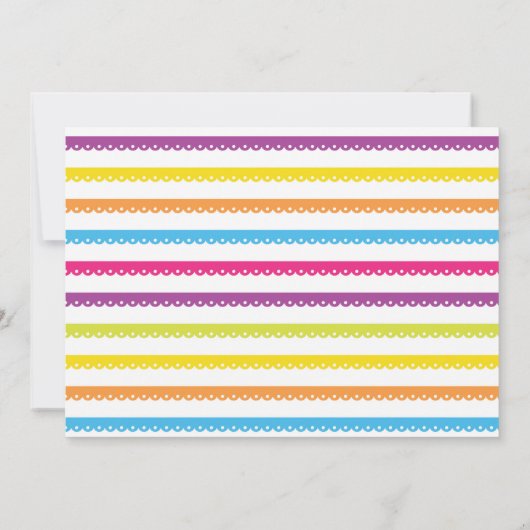 Fiesta Birthday Party Mexican Pattern Invite 16 18 Kaart (Achterkant)