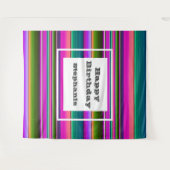Fiesta Birthday Party Mexican Serape Blanket Wandkleed (Voorkant (horizontaal))