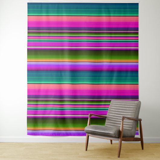 Fiesta Birthday Party Mexican Serape Blanket Wandkleed (In situ)