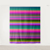 Fiesta Birthday Party Mexican Serape Blanket Wandkleed (Voorkant)