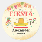 Fiesta Birthday Party Ronde Sticker (Voorkant)