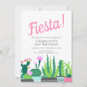 Fiesta Birthday succulent cactus bruiloft Kaart (Voorkant)