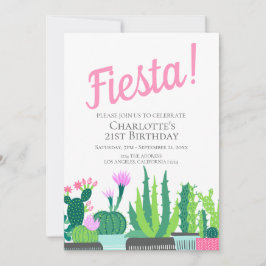 Fiesta Birthday succulent cactus bruiloft Kaart