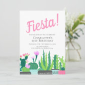 Fiesta Birthday succulent cactus bruiloft Kaart (Staand voorkant)