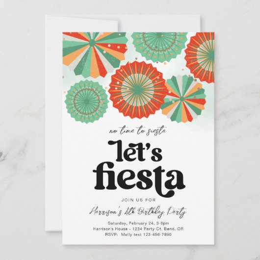 Fiesta Birthday Uitnodiging (Voorkant)