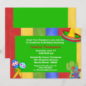 Fiesta Birthday Uitnodiging (Voorkant / Achterkant)