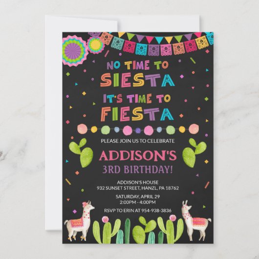 Fiesta Birthday Uitnodiging (Voorkant)