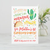 Fiesta Birthday Uitnodiging | Fiesta-partij (Staand voorkant)