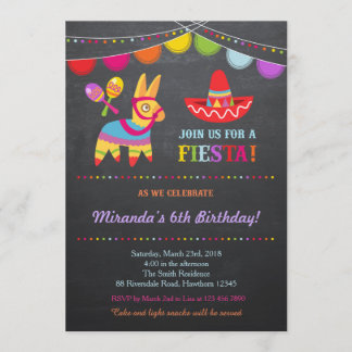 Fiesta Birthday Uitnodiging/Fiesta Uitnodiging