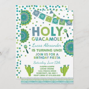 Fiesta Birthday Uitnodiging Heilige Guacamole Part