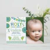 Fiesta Birthday Uitnodiging Heilige Guacamole Part (Staand voorkant)