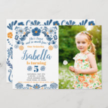 Fiesta Birthday Uitnodiging met foto