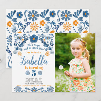 Fiesta Birthday Uitnodiging met foto