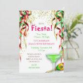 Fiesta Birthday Uitnodiging Mexicaanse Confetti Fi (Staand voorkant)