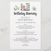 Fiesta Birthday Weekend Itinerary Kaart (Voorkant)