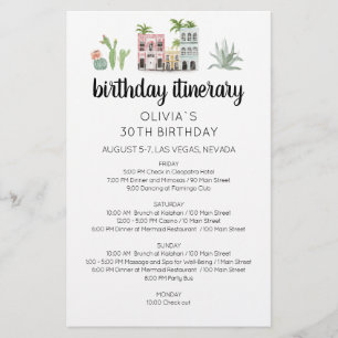 Fiesta Birthday Weekend Itinerary Kaart