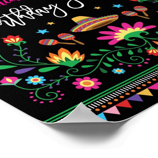 Fiesta Birthday Welcome Poster Cinco de Mayo (Hoek)