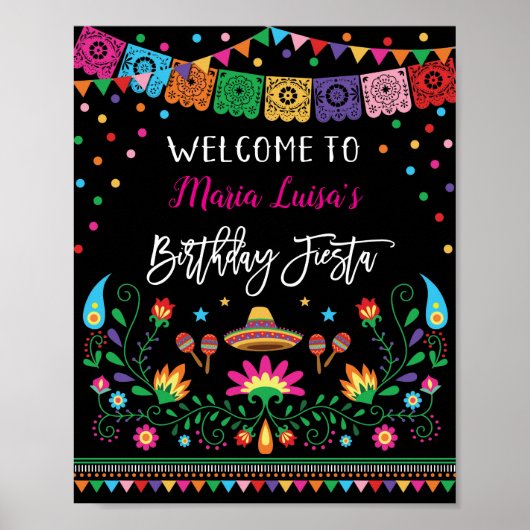 Fiesta Birthday Welcome Poster Cinco de Mayo (Voorkant)