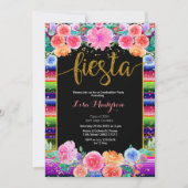 Fiesta Black Afstuderen Invitation Party Mexicaans Kaart (Voorkant)