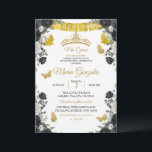 Fiesta Black & Gold Butterfly Mis XV Anos Kaart<br><div class="desc">Fiesta Black & Gold Butterfly Mis XV Anos Uitnodiging</div>