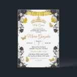 Fiesta Black & Gold Butterfly Mis XV Anos Kaart<br><div class="desc">Fiesta Black & Gold Butterfly Mis XV Anos Uitnodiging</div>